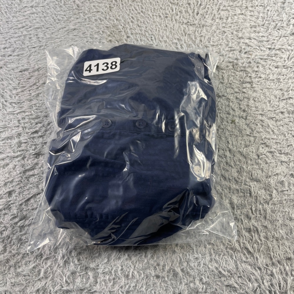 Aerie Real Womens Small Navy Blue Textured Ruffle Button Front Smocked Romper - Picture 7 of 7
